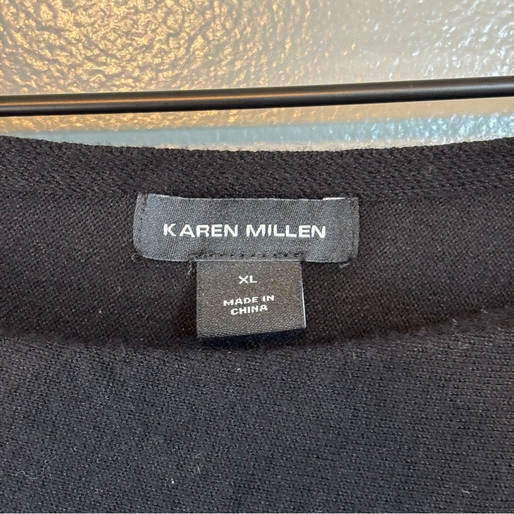Karen Millen XL Asymmetrical Off Shoulder Knit Midi Dress Black - Picture 7 of 8